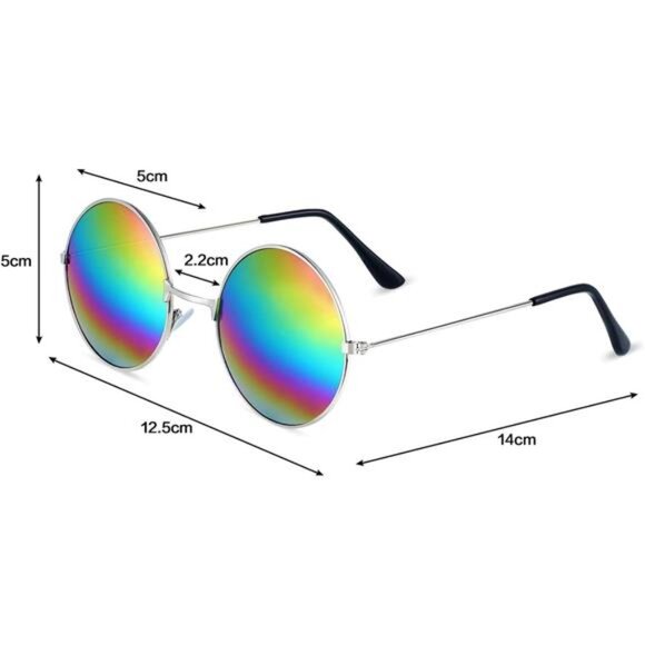 Hippie Costume Set, Hippie Sunglasses, Peace Sign Necklace and Tie Dye - Picture 4 of 7